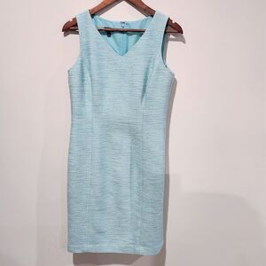 Talbots Light Blue Textured Midi Dress